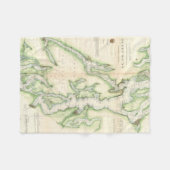  kaart van de Puget Sound (1867) Fleece Deken (Voorkant (Horizontaal))