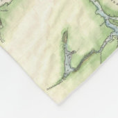  kaart van de Puget Sound (1867) Fleece Deken (Hoek)