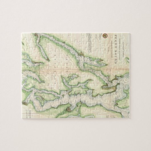  kaart van de Puget Sound (1867) Legpuzzel (Horizontaal)