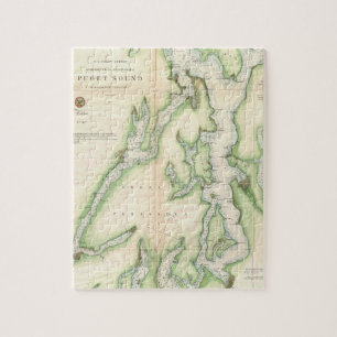 kaart van de Puget Sound (1867) Legpuzzel