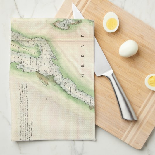  kaart van de Puget Sound (1867) Theedoek (Quarter Fold)