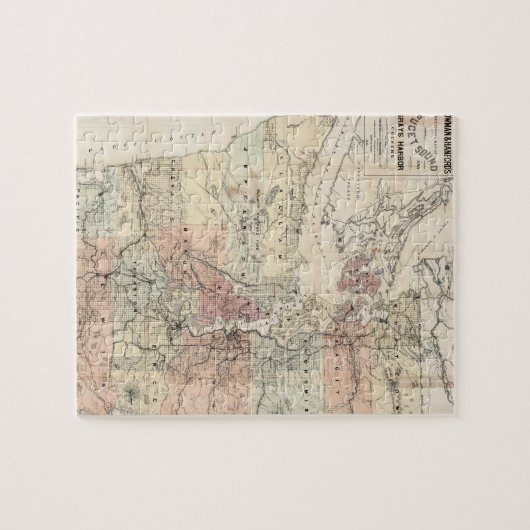  kaart van de Puget Sound (1891) Legpuzzel (Horizontaal)