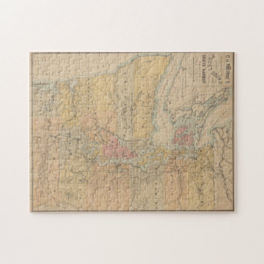  kaart van de Puget Sound (1891) Legpuzzel (Horizontaal)