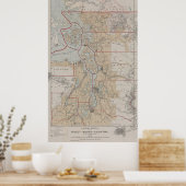  kaart van de Puget Sound (1899) Poster (Keuken)