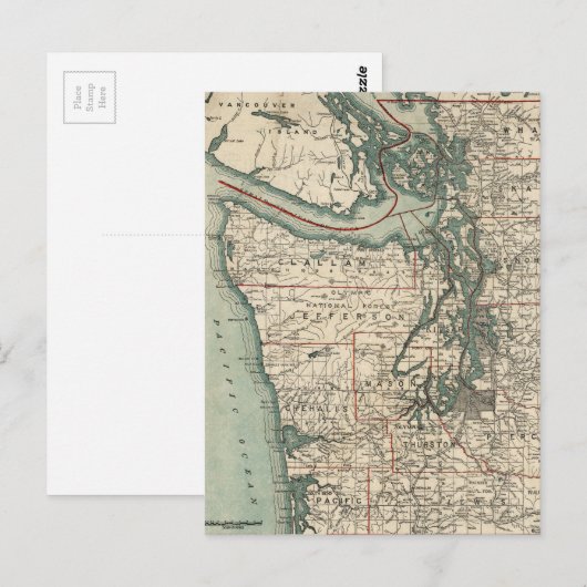 kaart van de Puget Sound (1910) (Voorkant / Achterkant)