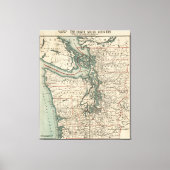 kaart van de Puget Sound (1910) Canvas Afdruk (Voorkant)