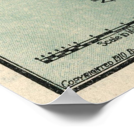  kaart van de Puget Sound (1910) Poster (Hoek)