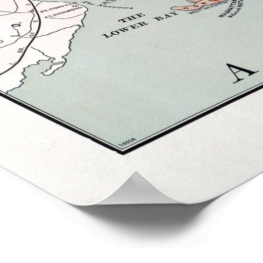 KAART VAN DE RAILROAD 1895 VAN LONG ISLAND POSTER (Hoek)