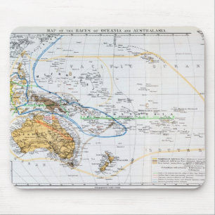 Kaart van de rassen Oceanië en Australazië Muismat