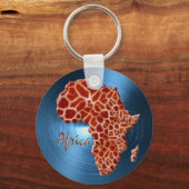 Kaart van de reeks AFRIKA Steel-Blue Giraffe Spot  Sleutelhanger (Voorkant)