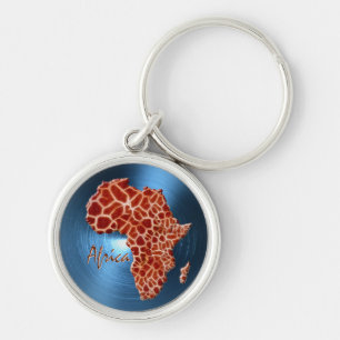 Kaart van de reeks AFRIKA Steel-Blue Giraffe Spot  Sleutelhanger