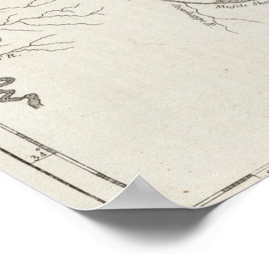 Kaart van de regering van Tennessee Poster (Hoek)