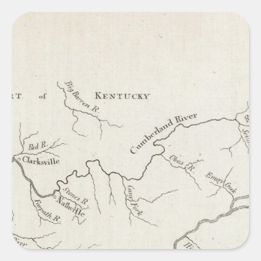 Kaart van de regering van Tennessee Vierkante Sticker (Voorkant)