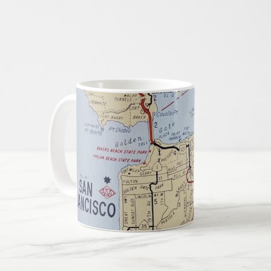 Kaart van de regio San Francisco Koffiemok (Voorkant links)