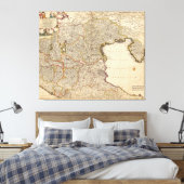 Kaart van de regio Venetië, Italië Canvas Afdruk (Insitu (Slaapkamer))