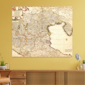 Kaart van de regio Venetië, Italië Canvas Afdruk (Insitu (Woonkamer))