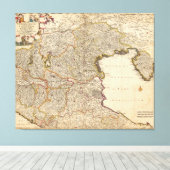Kaart van de regio Venetië, Italië Canvas Afdruk (Insitu (Houten vloer))