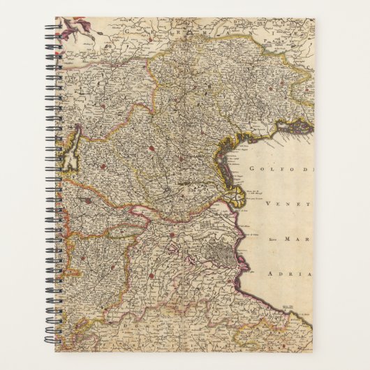 Kaart van de regio Venetië, Italië Planner (Voorkant)