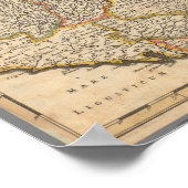 Kaart van de regio Venetië, Italië Poster (Hoek)