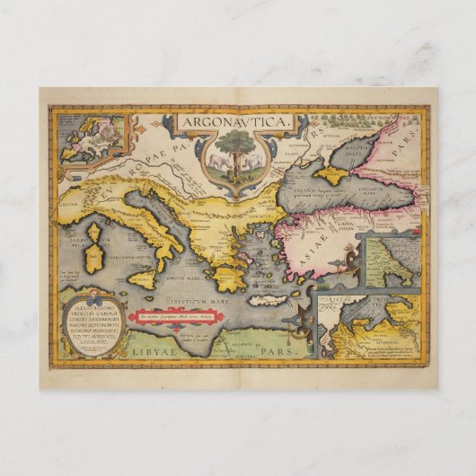 Kaart van de reis van de Argonauts (Voorkant)