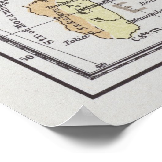 Kaart van de Reizen van Oceanië en Australazië Poster (Hoek)