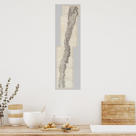 Kaart van de Republiek Chili 18 Poster (Keuken)