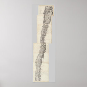 Kaart van de Republiek Chili 18 Poster