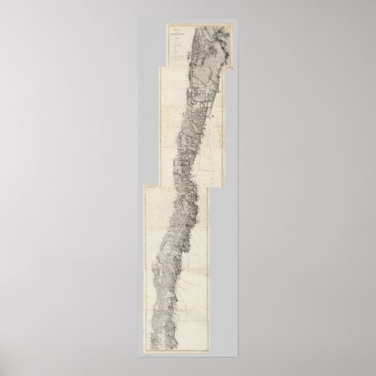 Kaart van de Republiek Chili 18 Poster (Voorkant)