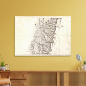Kaart van de Republiek Chili 3 Canvas Afdruk (Insitu (Woonkamer))