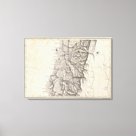 Kaart van de Republiek Chili 3 Canvas Afdruk (Voorkant)