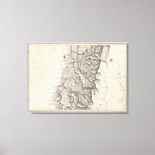 Kaart van de Republiek Chili 3 Canvas Afdruk