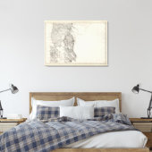 Kaart van de Republiek Chili 8 Canvas Afdruk (Insitu (Slaapkamer))