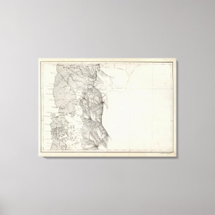 Kaart van de Republiek Chili 8 Canvas Afdruk