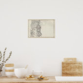 Kaart van de Republiek Chili 8 Poster (Keuken)