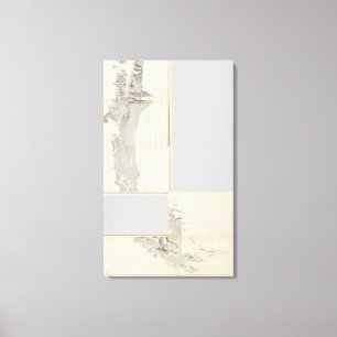 Kaart van de Republiek Chili 915 Canvas Afdruk