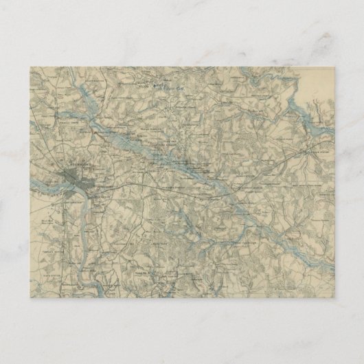  kaart van de Richmond Virginia Area (1864) (Voorkant)