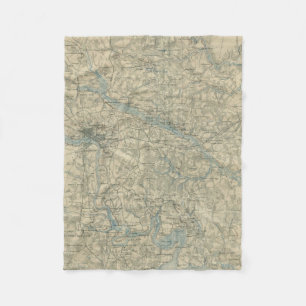  kaart van de Richmond Virginia Area (1864) Fleece Deken