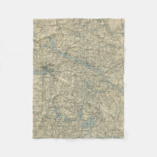  kaart van de Richmond Virginia Area (1864) Fleece Deken (Voorkant)