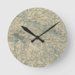  kaart van de Richmond Virginia Area (1864) Ronde Klok