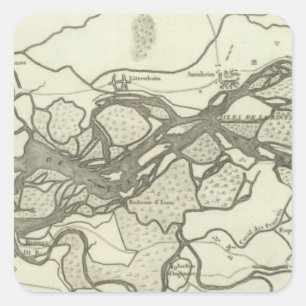 Kaart van de Rijnvaart Vierkante Sticker
