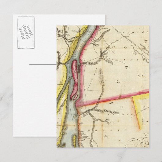 Kaart van de rivier de Detroit en het aangrenzende (Voorkant / Achterkant)