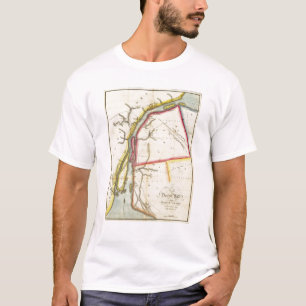 Kaart van de rivier de Detroit en het aangrenzende T-shirt
