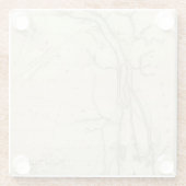 Kaart van de rivier de Detroit Glazen Onderzetter (Achterkant)