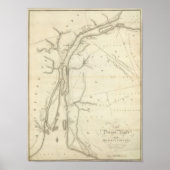 Kaart van de rivier de Detroit Poster (Voorkant)