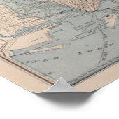 kaart van de rivier de Hudson (1919) Poster (Hoek)