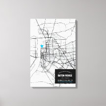 Kaart van de Rouge van de Baton + Teken Uw Pri van