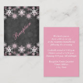 Kaart van de Roze Snowy Chalkboard Wedding Enclosu (Voorkant / Achterkant)