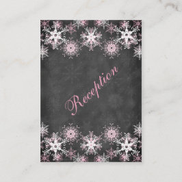 Kaart van de Roze Snowy Chalkboard Wedding Enclosu