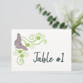 Kaart van de roze vlinderbloemige receptietabel (Staand voorkant)