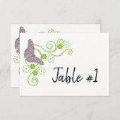 Kaart van de roze vlinderbloemige receptietabel (Voorkant / Achterkant)